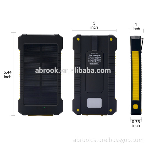 High quality mini 10000 mah rohs solar cell phone charger power bank